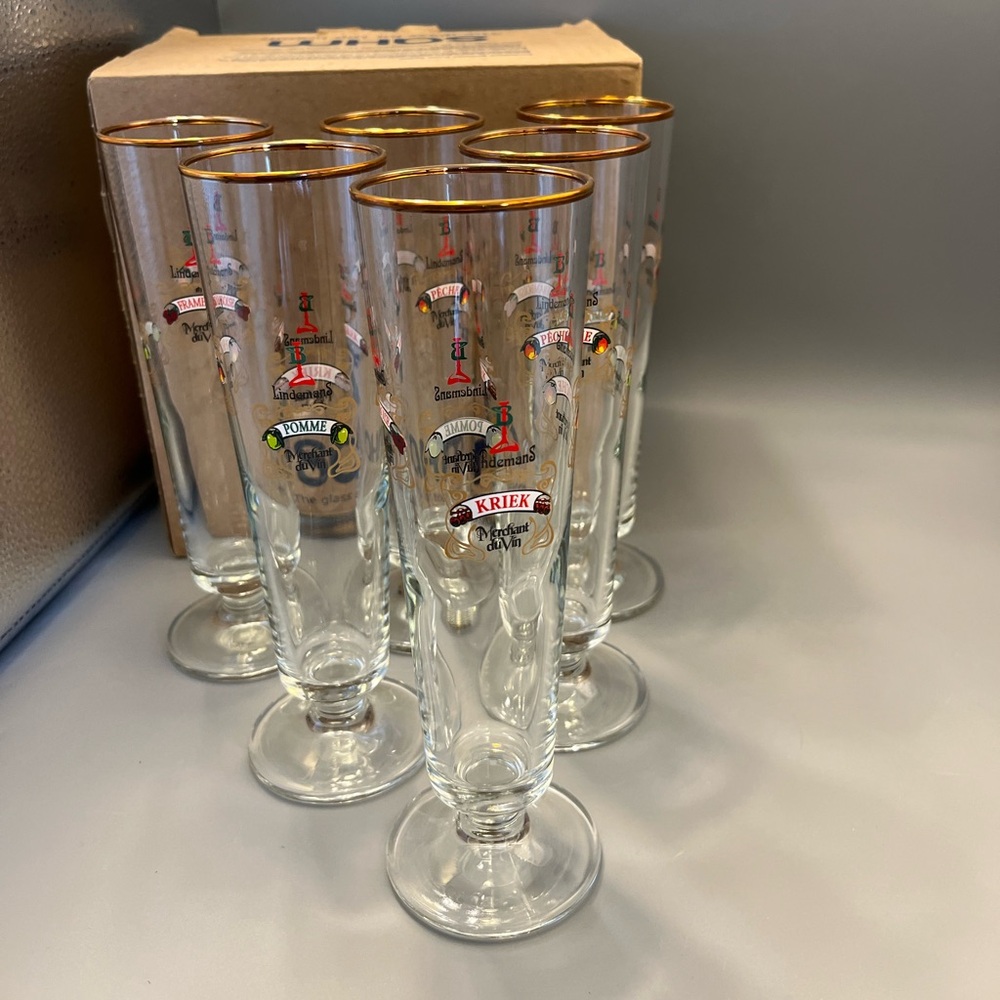 Lidemans Merchant Du Vin Sahm Exclusive Goblets (6) Unused Pilsner glasses